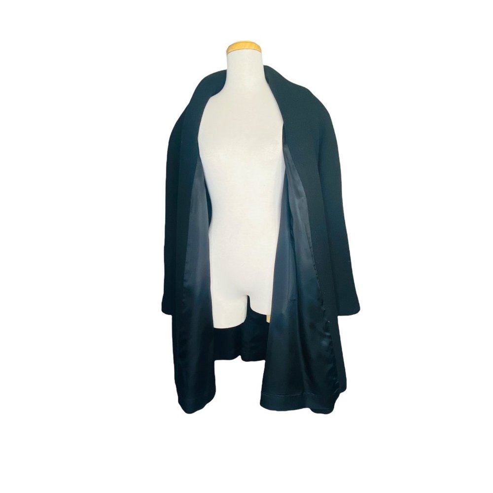 Preston & York Vintage Full Wool Pea Coat Pockets Lined Black Ladies M USA Made - Picture 7 of 12